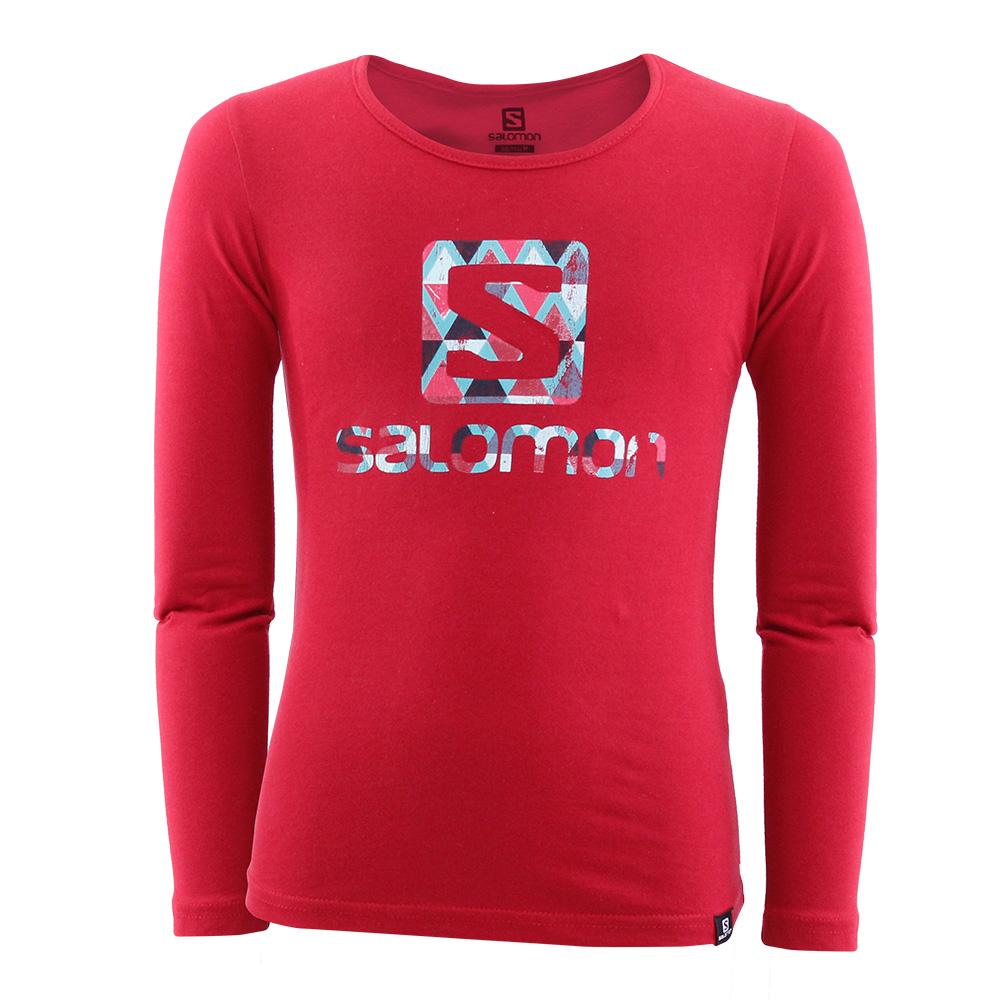 Salomon Singapore Kids T-shirts - SWAZI LS G Red | 37218-YLKX